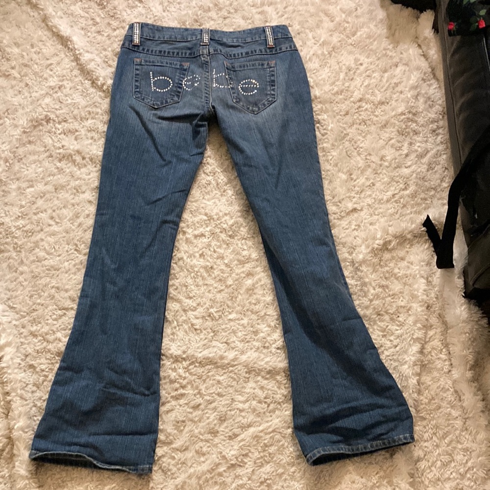 Bebe Flare Bling Logo Jeans Y2K Kayla Made in USA Size 30
